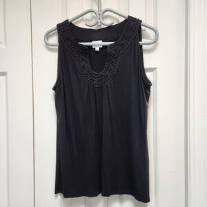 [M] Cleo Black Sleeveless Tank Top Size Medium‎ Beading